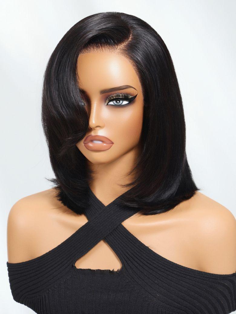 Bye-Bye Knots? 7x5 Lace Side Part Layered Wig With Side-Swept Bangs with Invisible drawstring