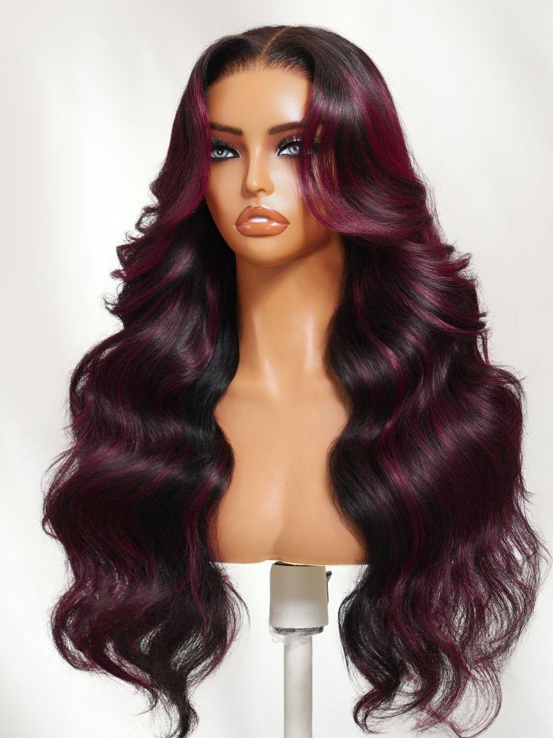 13x4 Pre-Everything? Lace Frontal Brown to Red Ombre Loose Wave Wig With Face Framing Layers