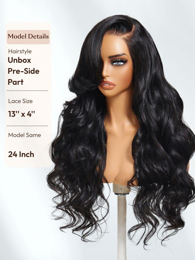 13x4 Pre-Everything? Wig With Loose Wave Face-Framing Layers And Side-Swept Bangs With Drawstring
