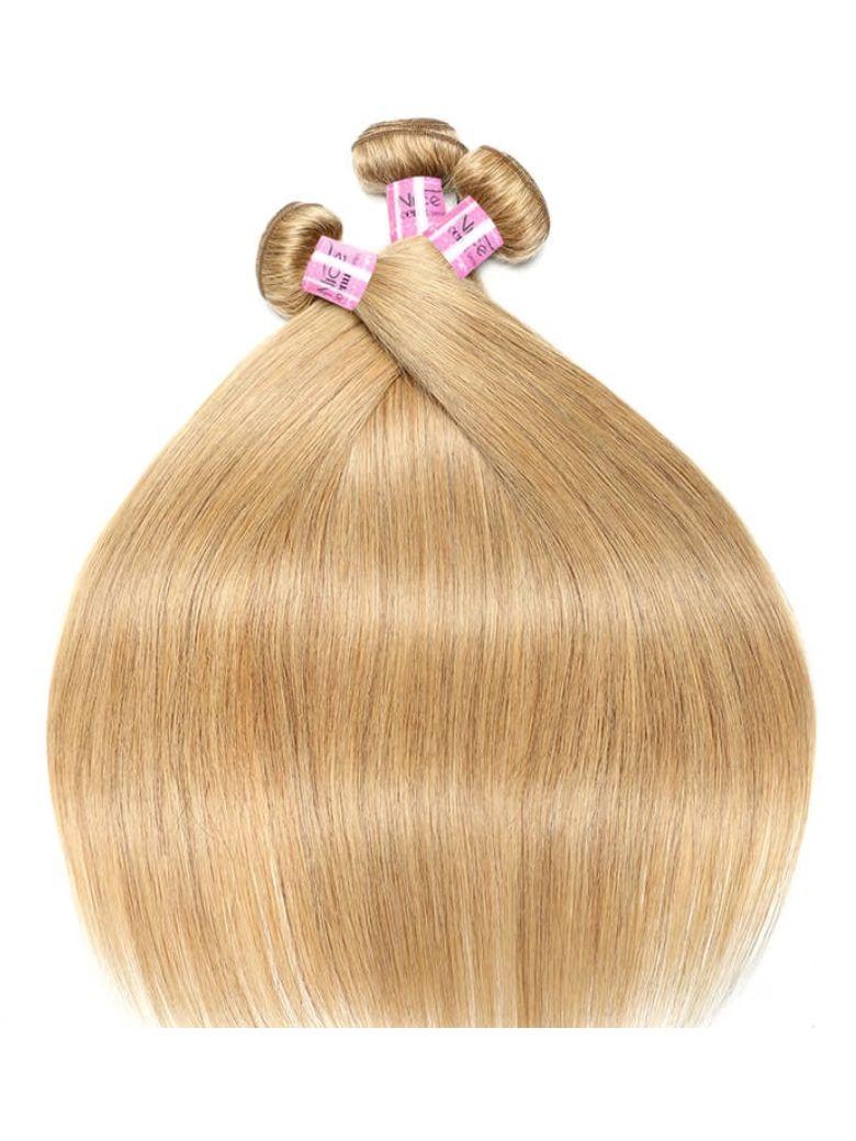 #27 Honey Blonde 3Pcs Straight Human Hair Bundles