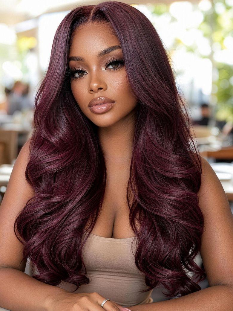 7x5 Bye Bye Slip? Lace Auburn Copper Brown Body Wave Drawstring Wig Beginner Friendly