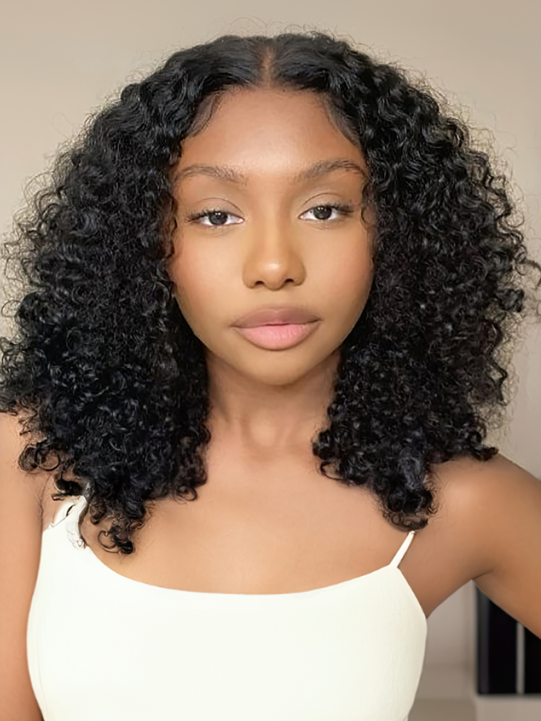 V Part Glueless Water Wave Bob Wig No Leave Out Upgrade U Part Wig