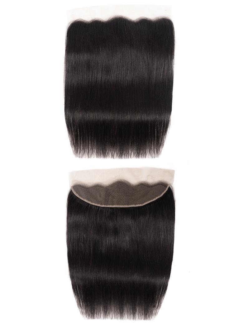 Hair 3 Bundles Straight Human Hair With 13x4 Lace Frontal