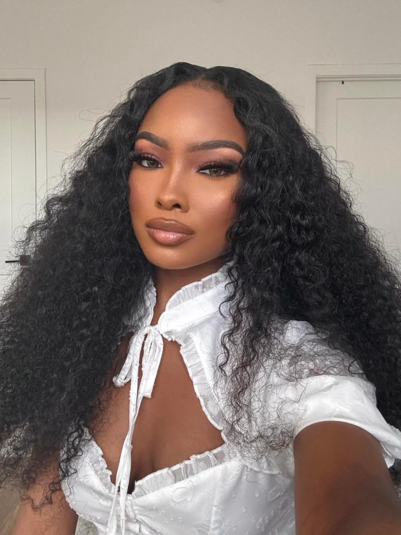 Glueless V Part 0 Skill Needed Wig Beginner Friendly Natural Scalp Curly Human Hair Upgraded U part Wig Without Leave out