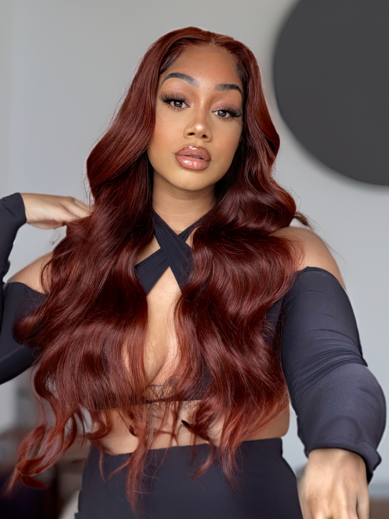 Body Wave Reddish Brown 3Pcs Bundles 100% Remy Human Hair