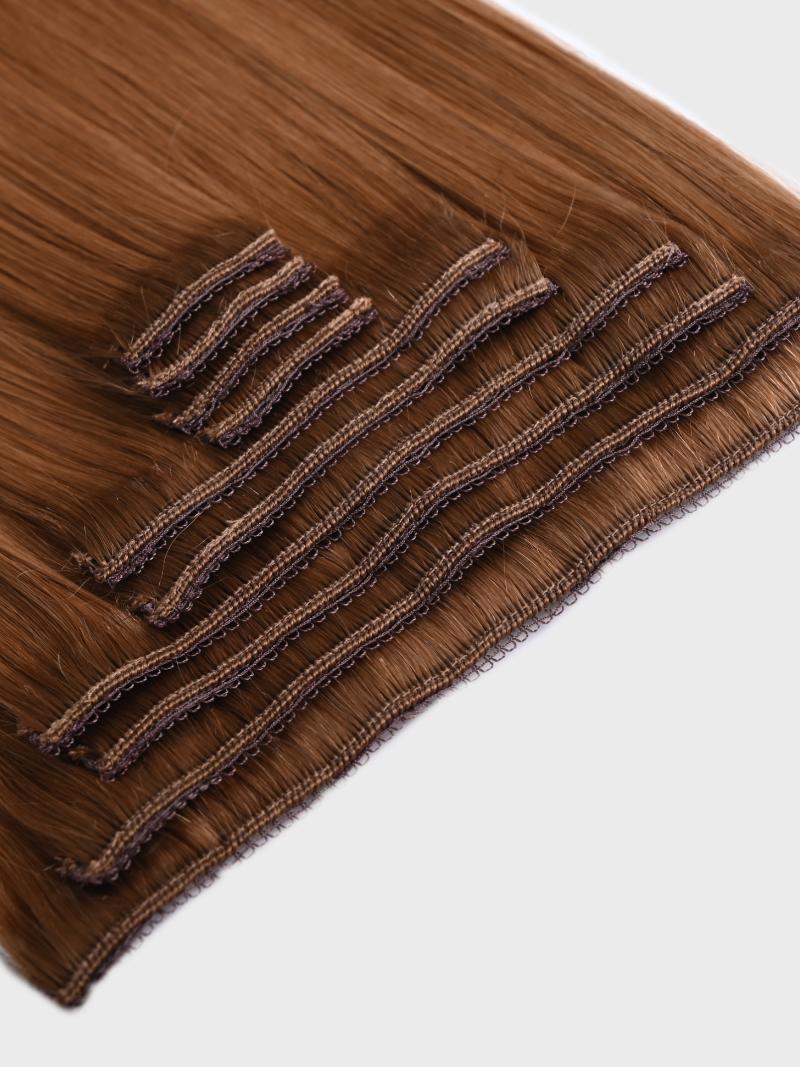 Almond Brown Human Hair Clip In Extension
