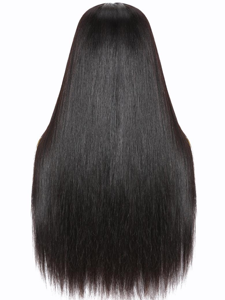 Put On And Go Pre Cut Lace 6x4.5 / 5x5 Transparent Lace Straight Black Quick & Easy Glueless Air Wig