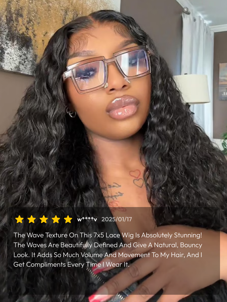 7x5 Bye-Bye Knots? Wig Water Wave Invisible Knots With Invisi Drawstring With Baby Hair