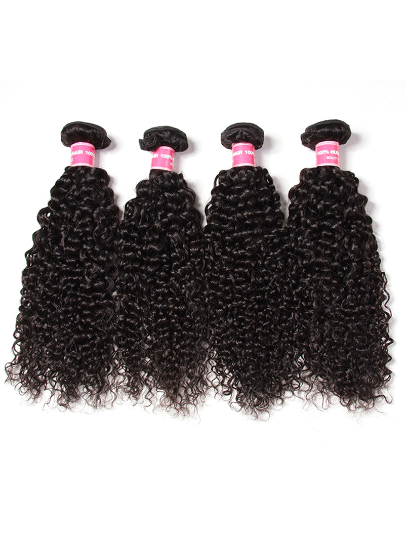 Jerry Curly Hair 4 Bundles with Upgrade T Part Closure Middle Part Virgin Hair for Women