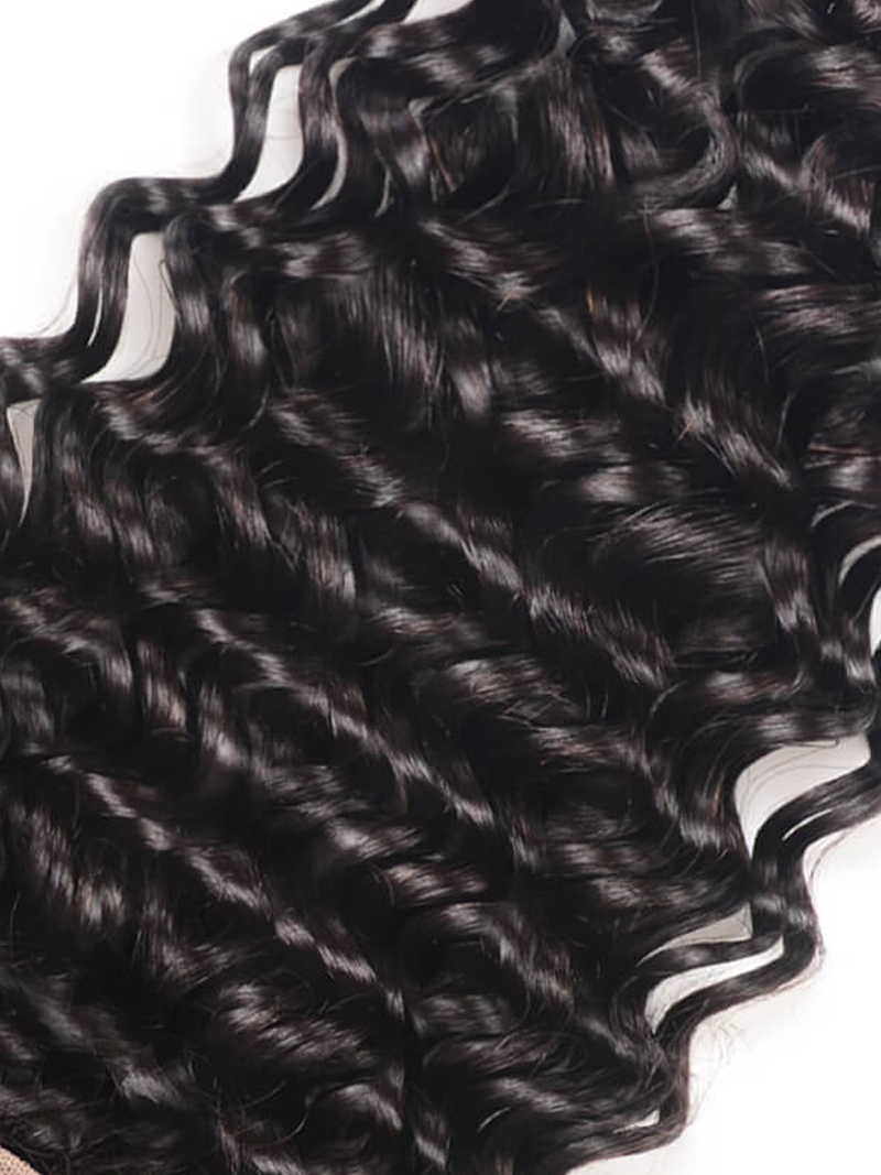 Invisible 5x5 HD Lace Closure Free Part Deep Wave Human Hair With Baby Hair