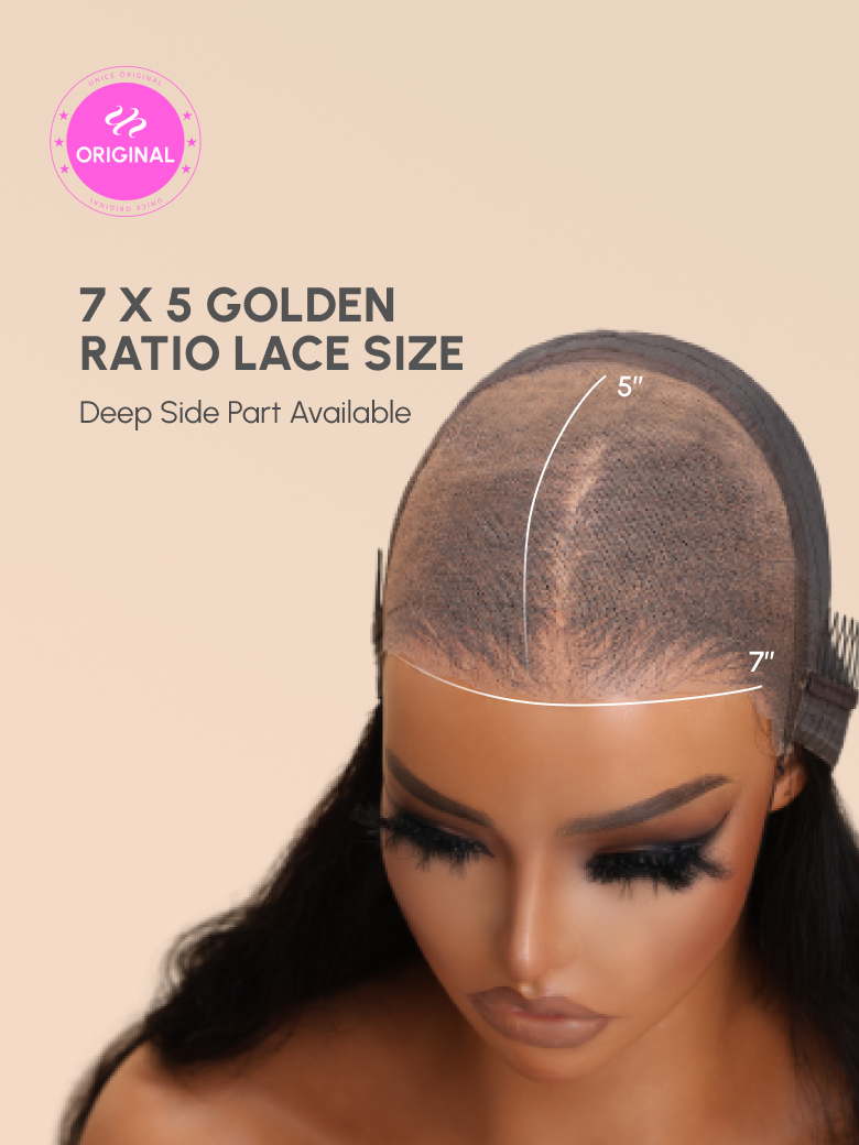 Putngo 7x5 Glueless Lace Wig Water Wave Invisible Knots Wig