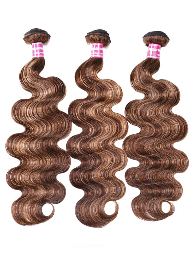 Mix Color Body Wave Hair Weaving 3 Bundles Honey Blonde Color