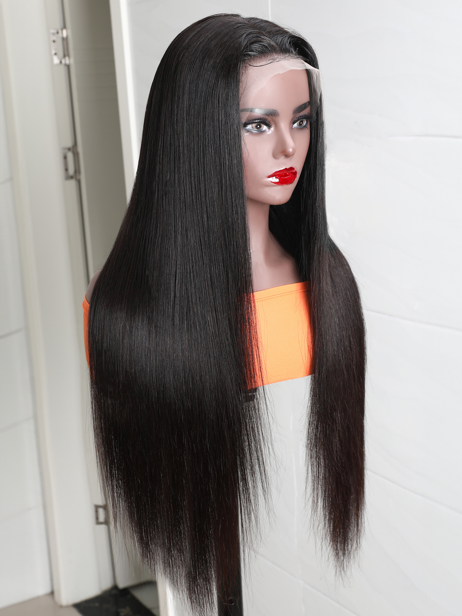 200% Density Undetectable Human Hair Straight 13x4 HD Glueless Lace Frontal Wig