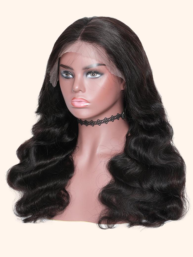 Body Wave Real Black Hair Wigs 13x4 Lace Front Wig 180% Density Pre-plucked Human Hair Wigs with Baby Hair