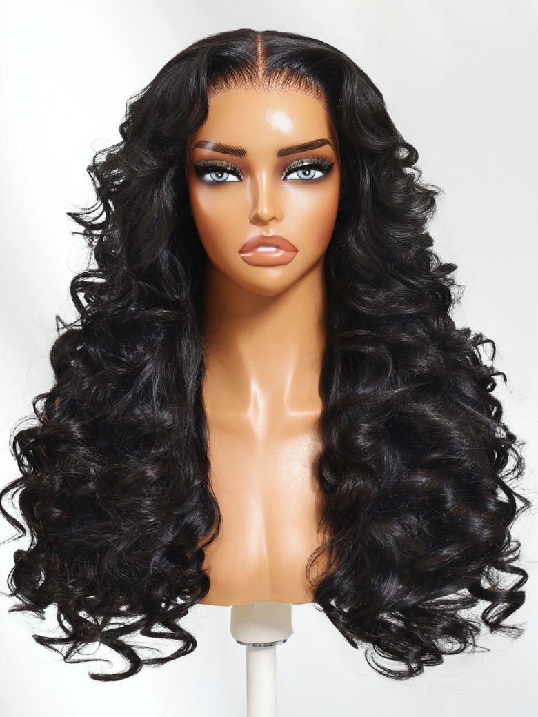13x4 Pre-Everything? Wig With Loose Wave Face-Framing Layers And Side-Swept Bangs