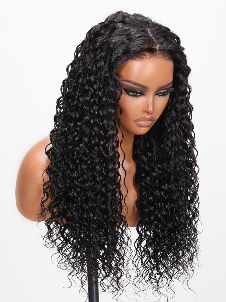 Pre Cut & Pre Bleached 6x4.5 Lace Put On And Go Bouncy Water Wave Air Wig