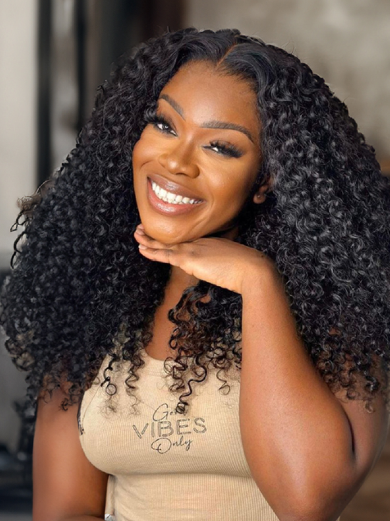 Latest Bye-Bye Knots Wig 7x5 Glueless Lace Curly Wig With Bleached Invisible Knots 180% Density