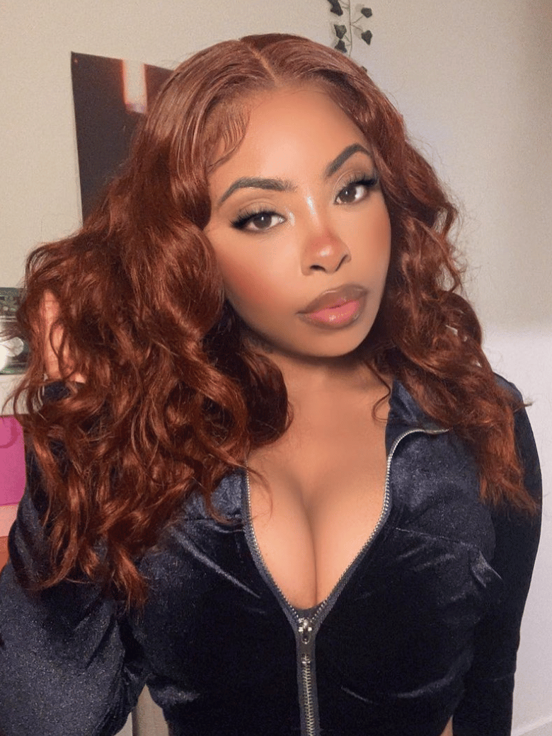 Glueless 6x4.5 Pre-Cut Lace Trendy Color Reddish Brown Body Wave Put On And Go Wig