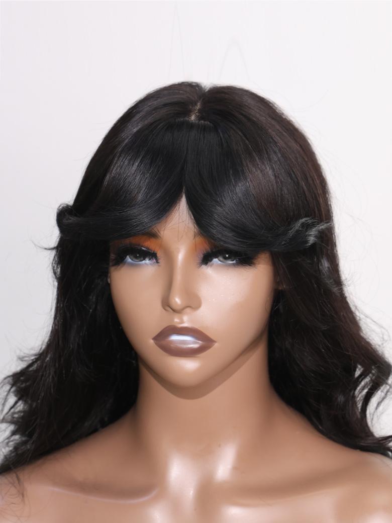 0.5x2.5 Clip-In Human Hair Curtain Bangs Double Clip