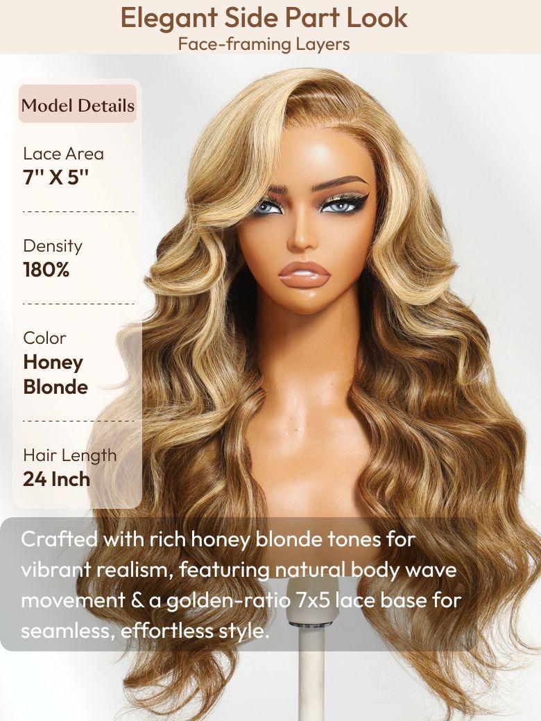 Bye-Bye Knots Wig Pre-Cut 7x5 Glueless Lace & 13x4 Pre Everything Honey Blonde Body Wave Drawstring Wig
