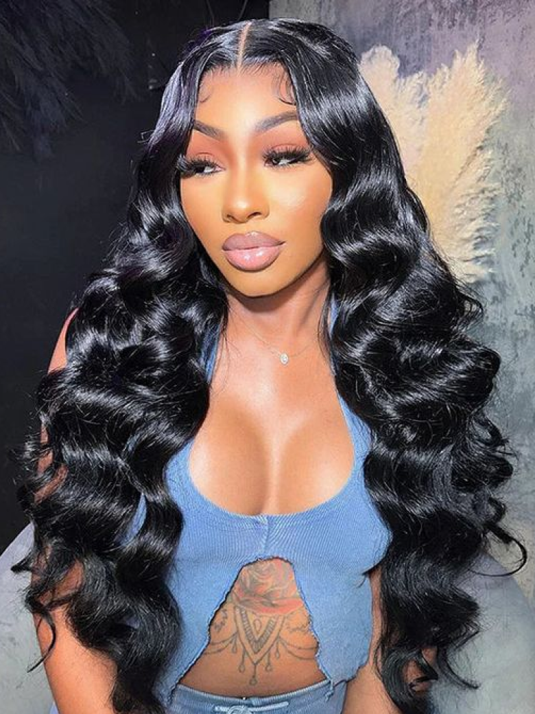 200% Density 13x4 Lace Front Wig Body Wave Wigs Pre-plucked Human Hair Wigs with Baby Hair
