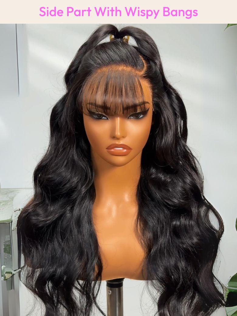 13x4 Pre-Everything? Side-Part Fluffy Loose Wave Wig With Wispy Air Bangs