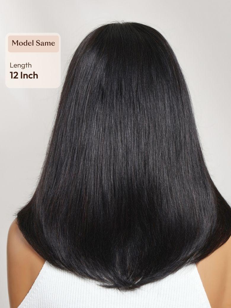 7x5 Bye Bye Slip? Lace Black Blowout Layered Bob Wig with Curtain Bang