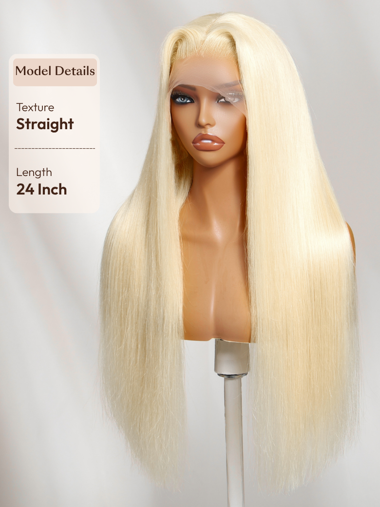 13x4 Bye Bye Slip? Lace Frontal 613 Blonde Straight/ Body Wave Glueless Wig with Invisi Drawstring For Beginners