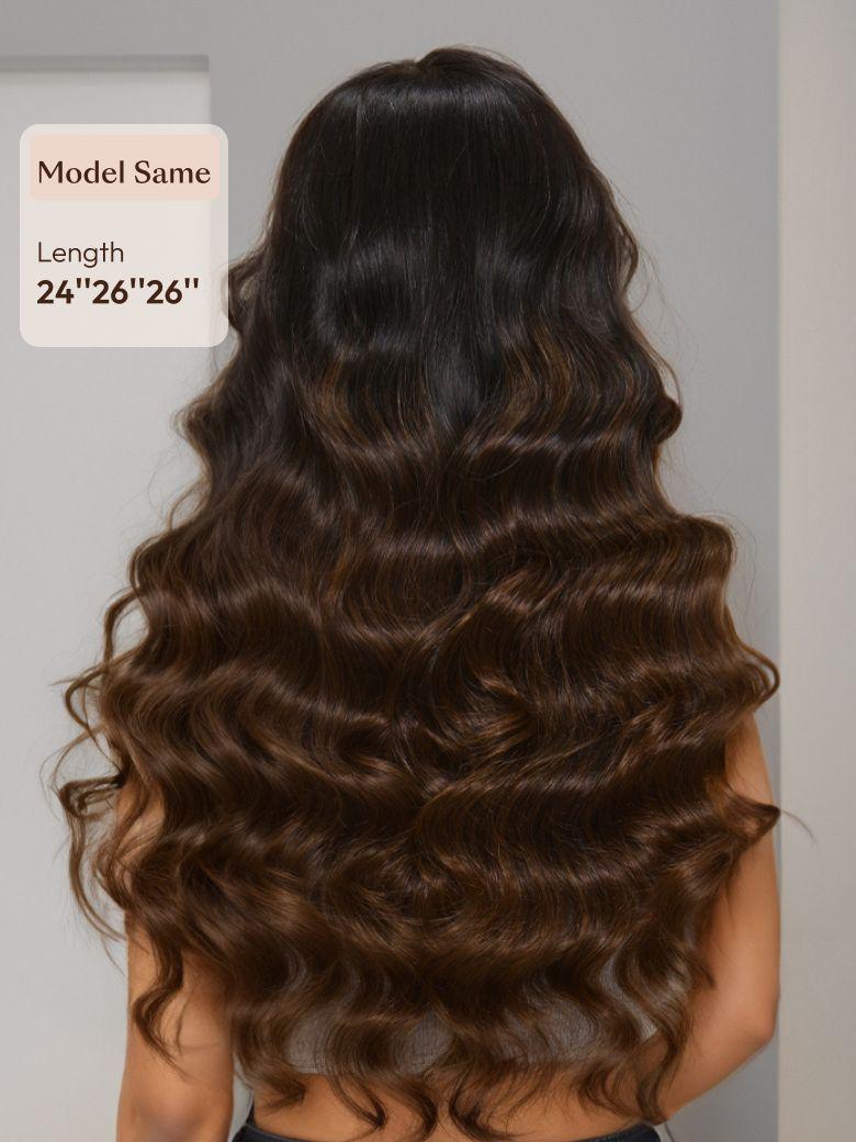 Chestnut Brown Ombre 3 Pcs Body Wave Human Hair Bundles