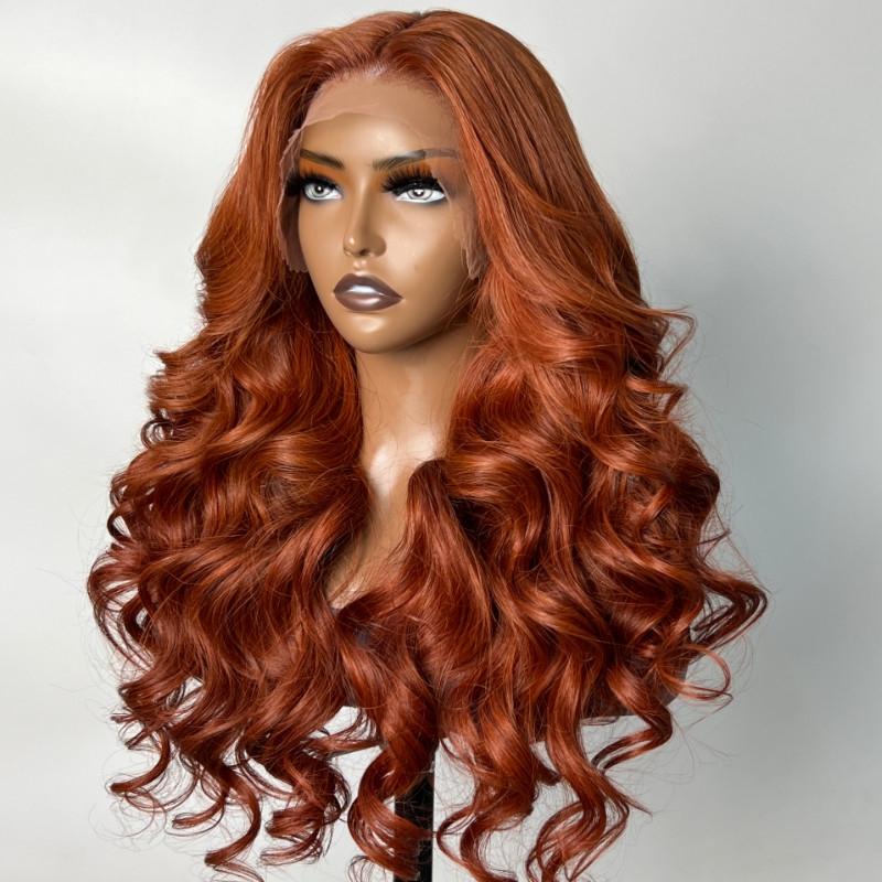 Copper Brown Body Wave Wig 13x4 Lace Front