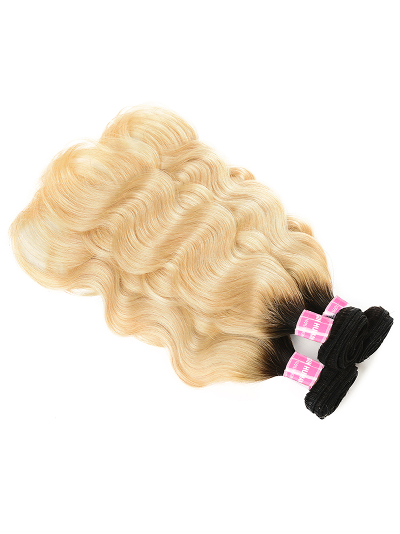 1B/613 Ombre Hair Weave 3 Pcs Body Wave 100% Virgin Human Hair