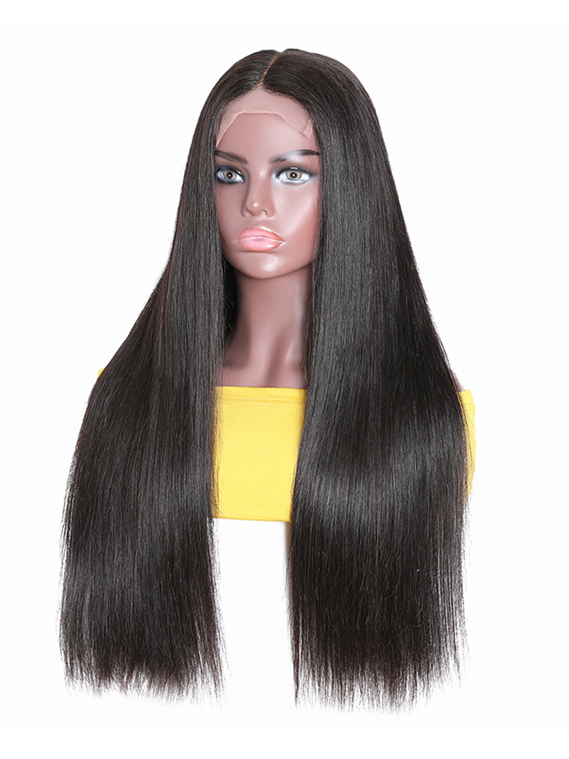 Middle Part Pre Plucked Lace Wigs Straight Hair Natural Hairline Long Wig With Natural Baby Hair