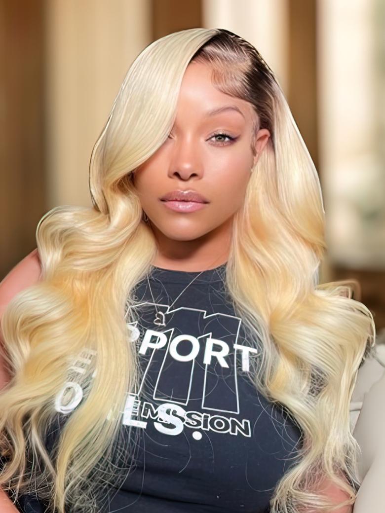4 Bundles T1b/613 Ombre Blonde Hair 100% Virgin Human Hair Body Wave Hair Weave