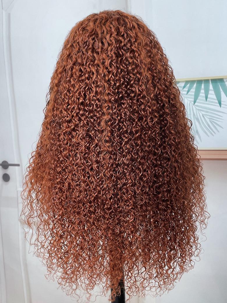 13x4 Lace Frontal Auburn Brown Jerry Curly Pre-Everything Wig