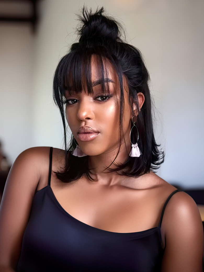 Clip In Bangs Straight Extensions Human Hair