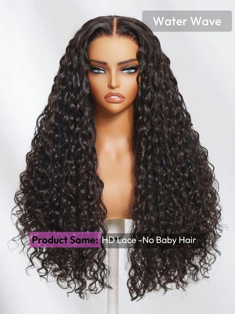 7x5 Bye-Bye Knots? Pre-Cut Lace Front Super Secure Water Wave Wig For Beginner Friendly With Free Baby Hair