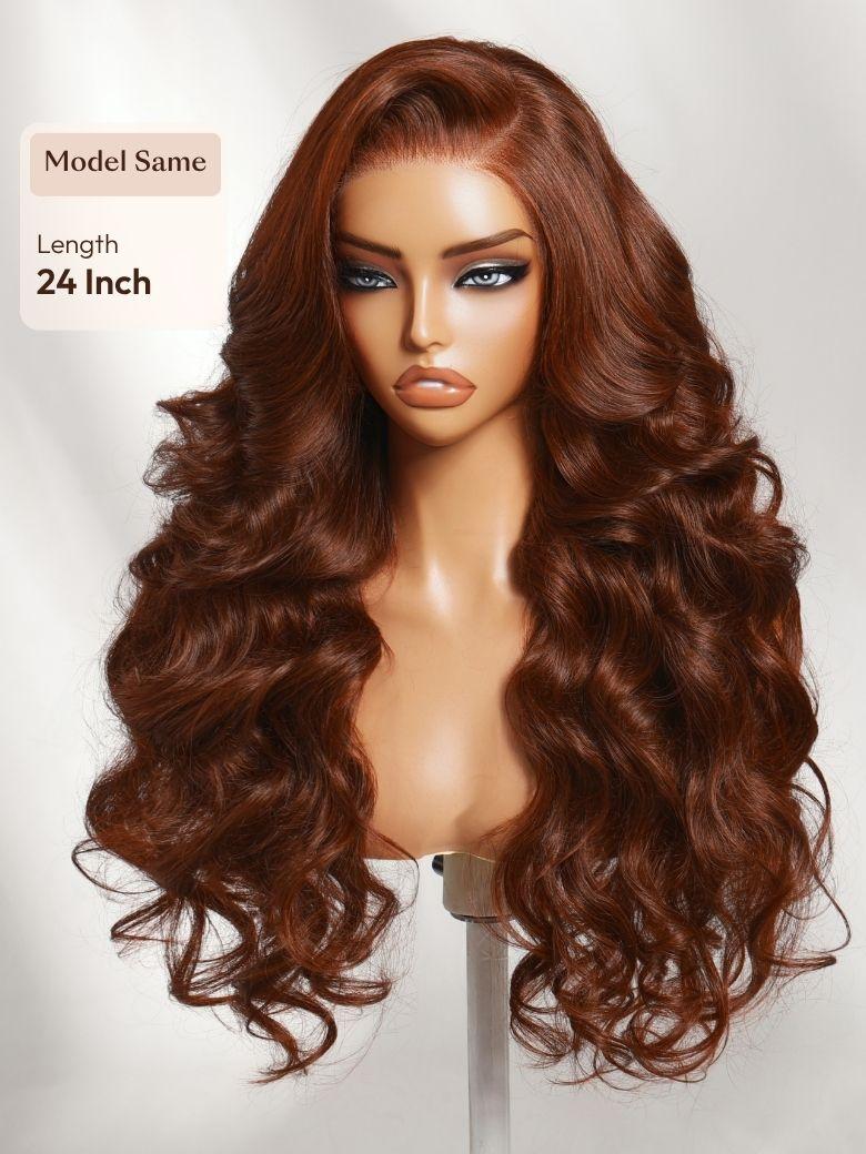 13x4 Bye Bye Slip? Lace Frontal Caramel Brown with Honey Blonde Highlights Glueless Side Part Bob Wig