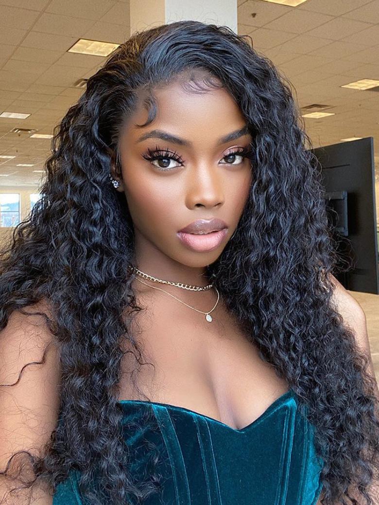 Bye Bye Knots Wig 7x5 Lace Frontal Black Bohemian Curly Wig