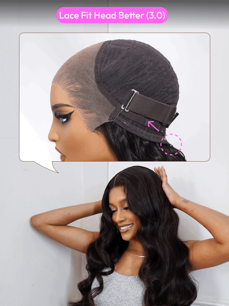 13x4 Pre-Everything? Transparent Lace Front 3D Body Wave Wig Real Ear To Ear With Invisi Drawstring Wig Lace Fit Better