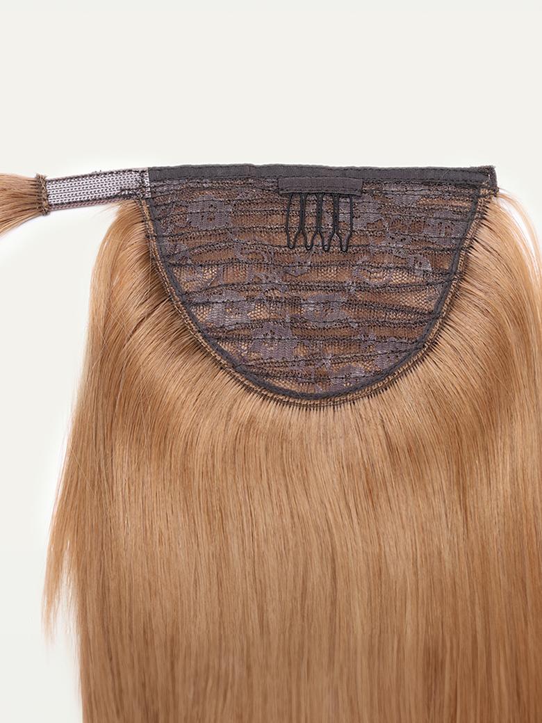 Clip In Ponytail Chestnut Brown Straight Human Hair Extension