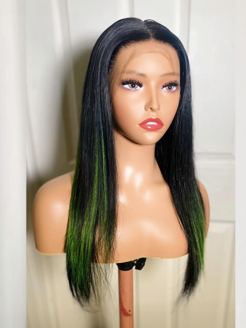 13x4 Lace Front Blue Green Ombre Mermaid Melt Body Wave Wig