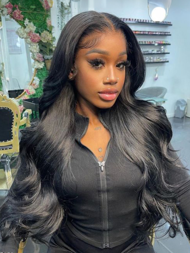 13x4 Straight Lace Front Wigs 180% Density Pre Plucked Glueless Wig