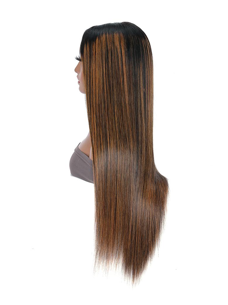 Glueless Straight V Part Wig Balayage Highlights Beginner Friendly Upgrade U Part Wig