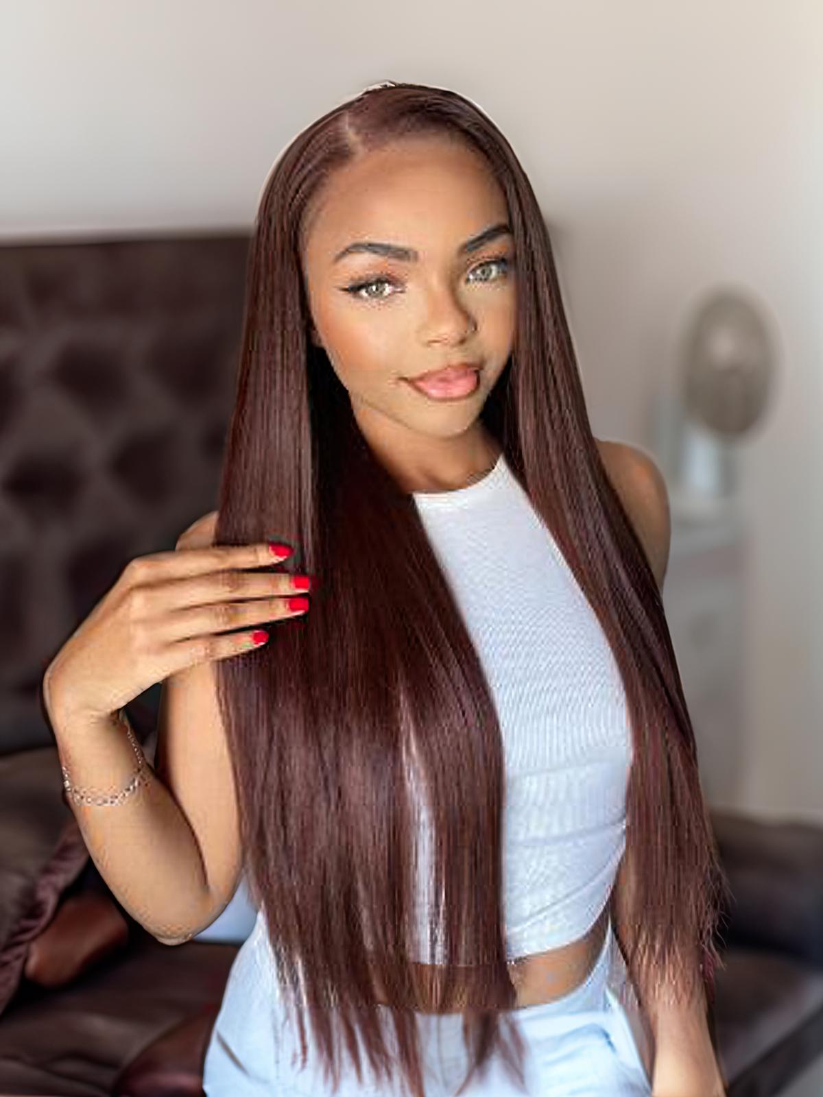 Sheistatiana Approved 13x4 Lace Front Delicious Dark Chocolate Hair Straight Wig