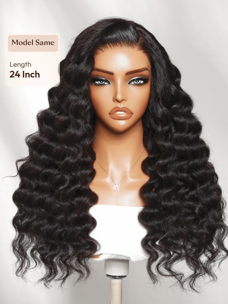 13x4 HD Real Scalp? Wig Invisible Lace Frontal Black Kinky Straight Wig With Invisi Drawstring