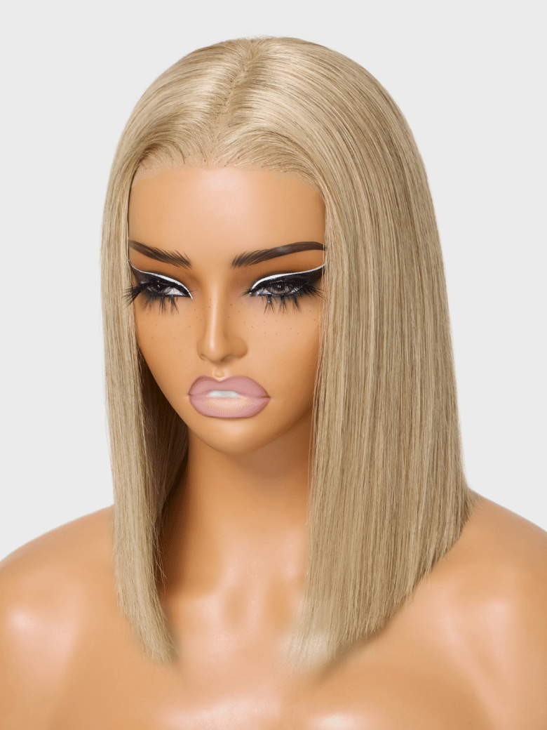 Bye-Bye Knots Wig 7x5 Lace Peach Gold Straight Bob Wig