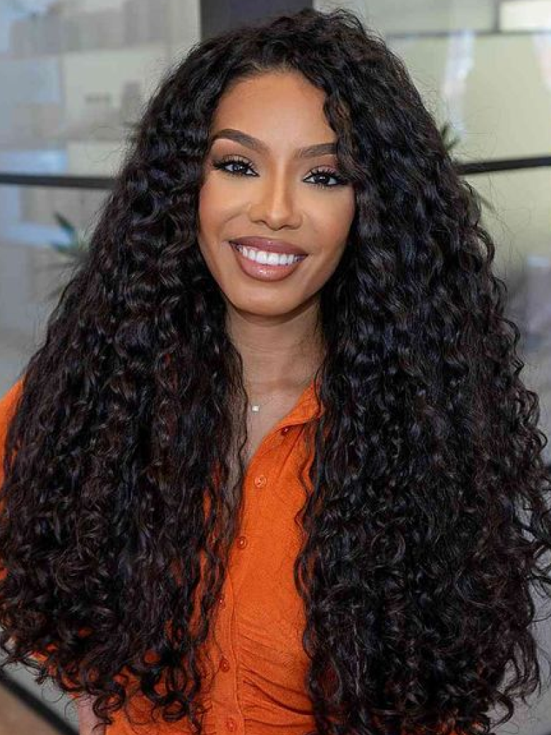 Pre Cut Lace 6x4.5 Put On And Go Black Water Wave Air Wig Breathable 3D Cap 150% Density