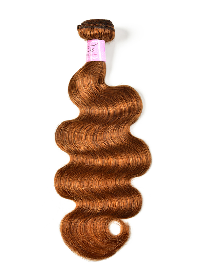 #30 Colored Hair Bundles 1 Bundle 100g Remy Hair Extensions Brown Color Body Wave Straight