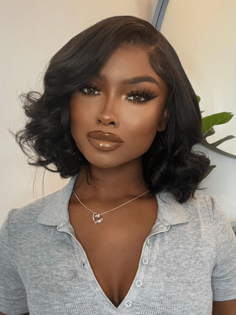 7x5 Bye Bye Knots? & 13x4 Pre-Everything? & 2x4 Lace Wig Glueless Lace Black Yaki Bob Bleached Knots Wig