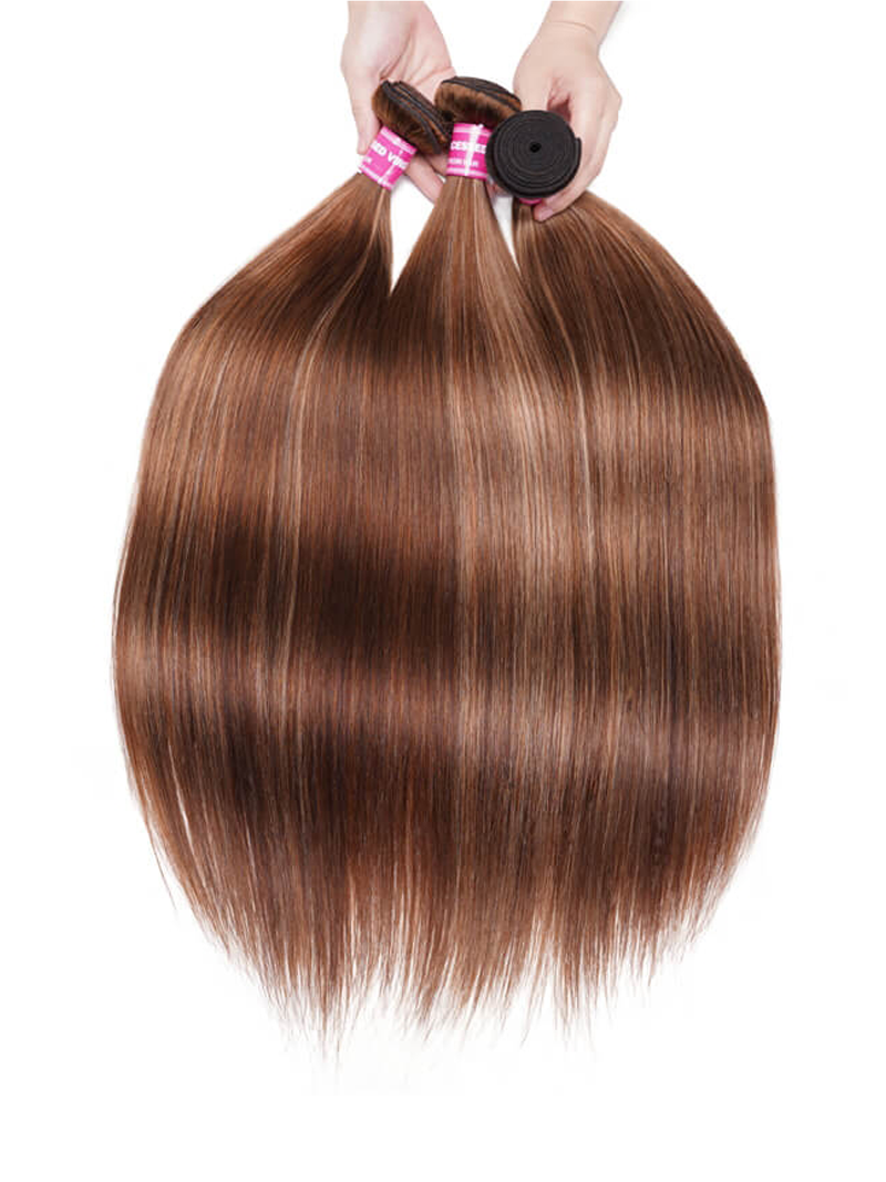 Blonde Highlight Piano Color Silky Straight Hair 3 Bundles Deal